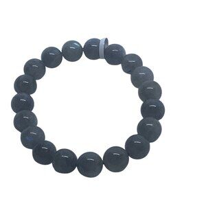 10mm Gray Moonstone Round Bead Balance Bracelet Stretch Bangle Unisex Gemstone